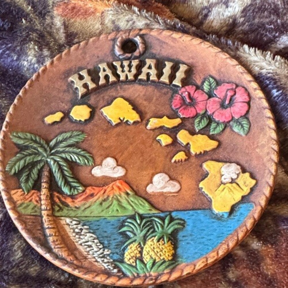 ★ Hawaii Souvenir Wall Plaque Hawaiian Islands Tropical Island Decor